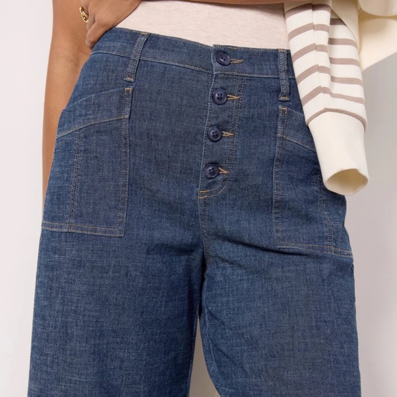 EVEREVE Joelle Stretch Wide-Leg Crop Pants in Stargazer - Picture 3 of 12